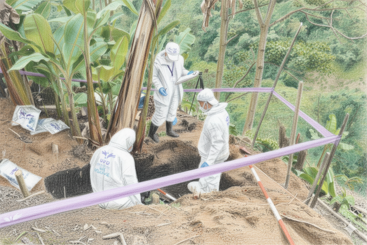 Mujeres que buscan entre las montañas